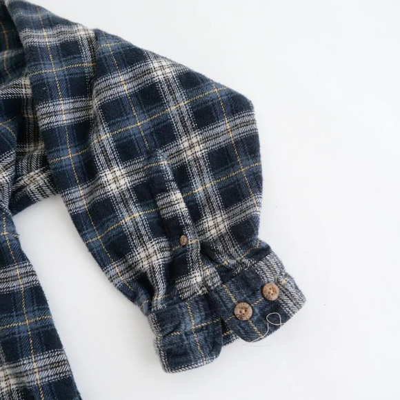 Vintage Field And Stream Outfitter Navy And Blue Checker Pattern Button Up Shirt - Picture 5 of 12